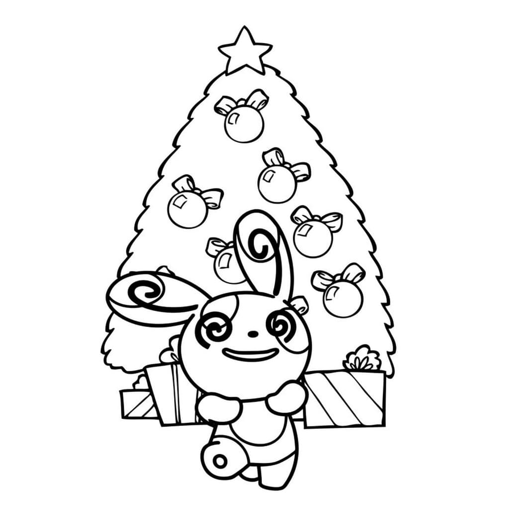 Pokémon bij de kerstboom