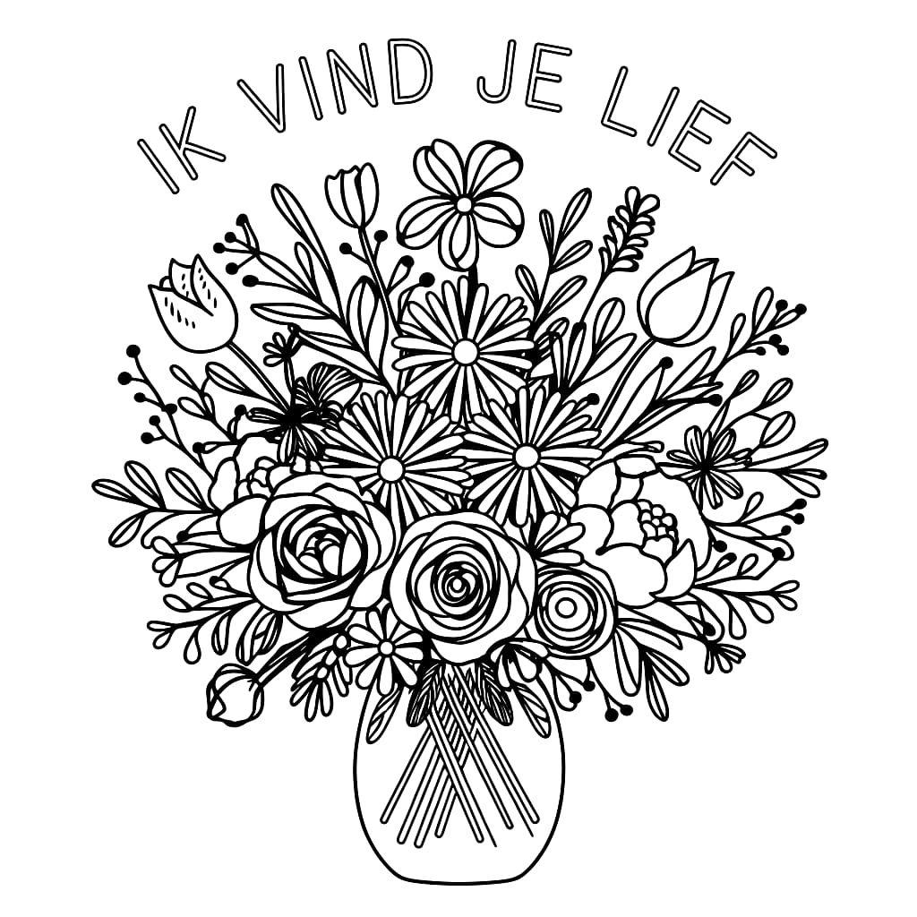 Afdrukken bloem Ik vind je lief