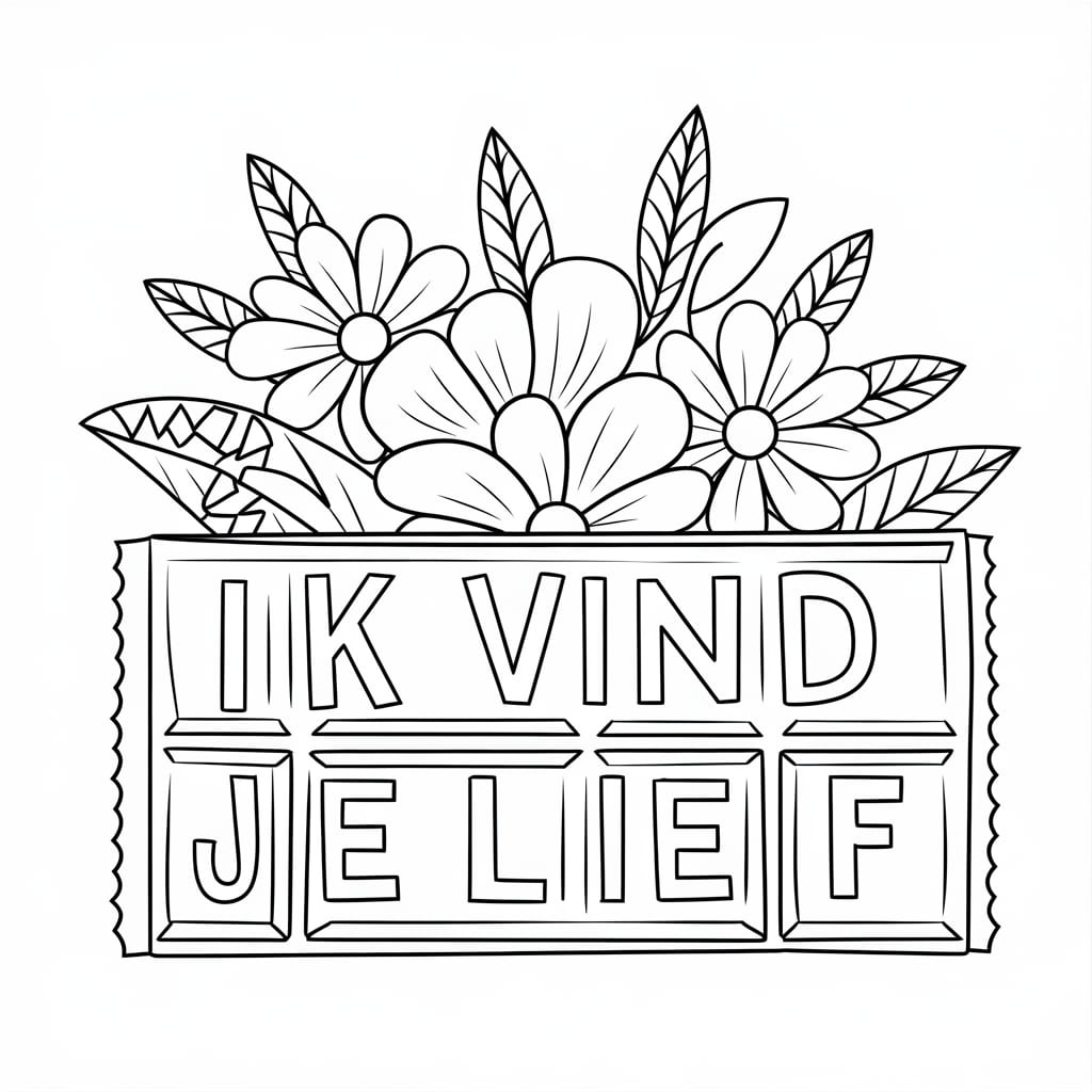 Ik vind je lief chocolade en bloemen