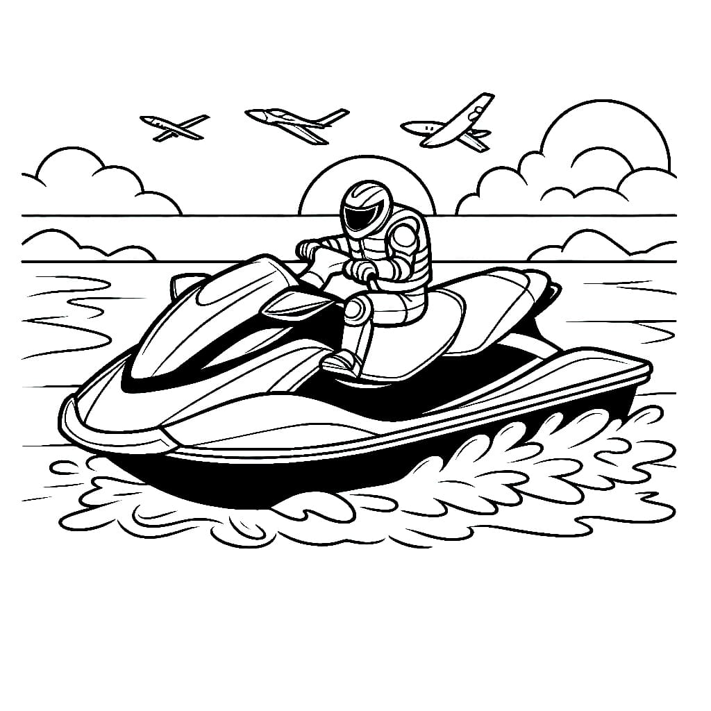 Afdrukbare jetski afbeelding