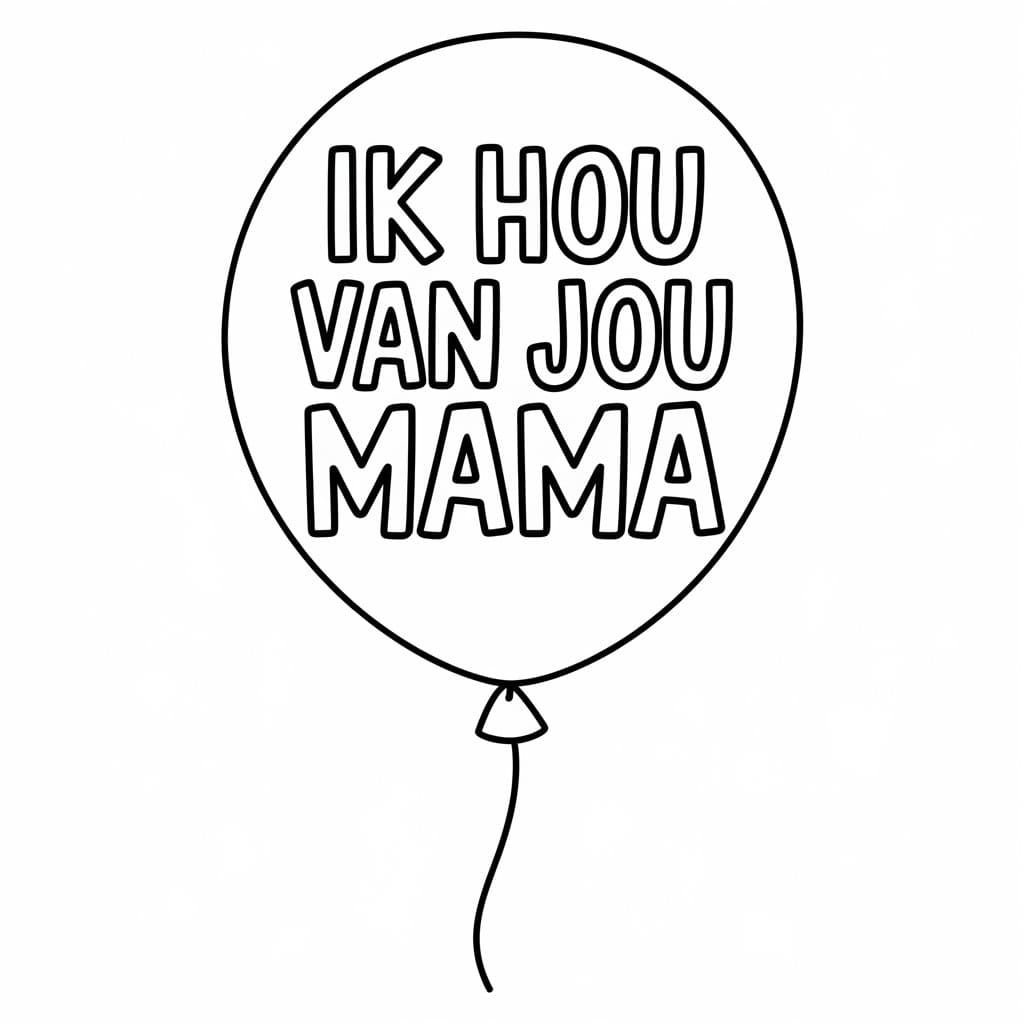 Afdrukken ballon Ik hou van jou mama