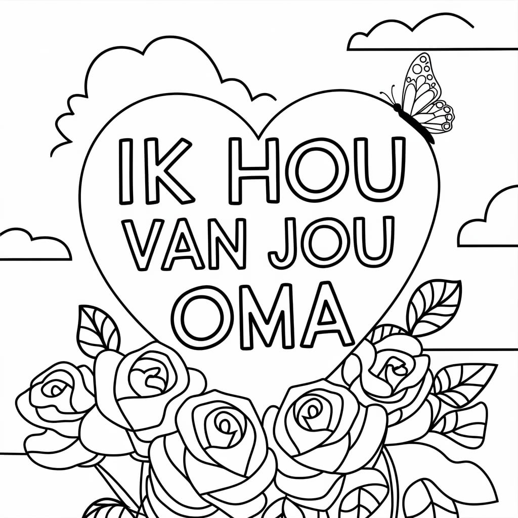 Bloemen en harten Ik hou van jou oma