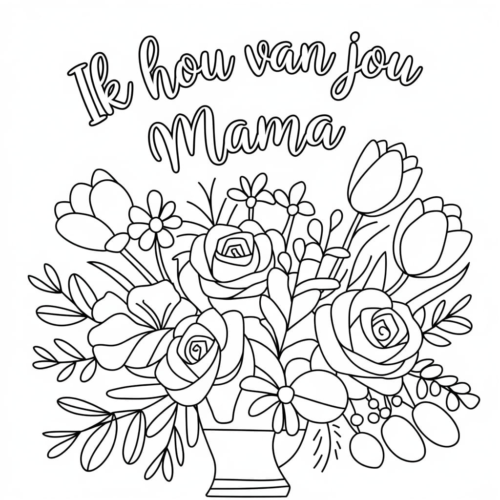 Bloemenvaas Ik hou van jou mama