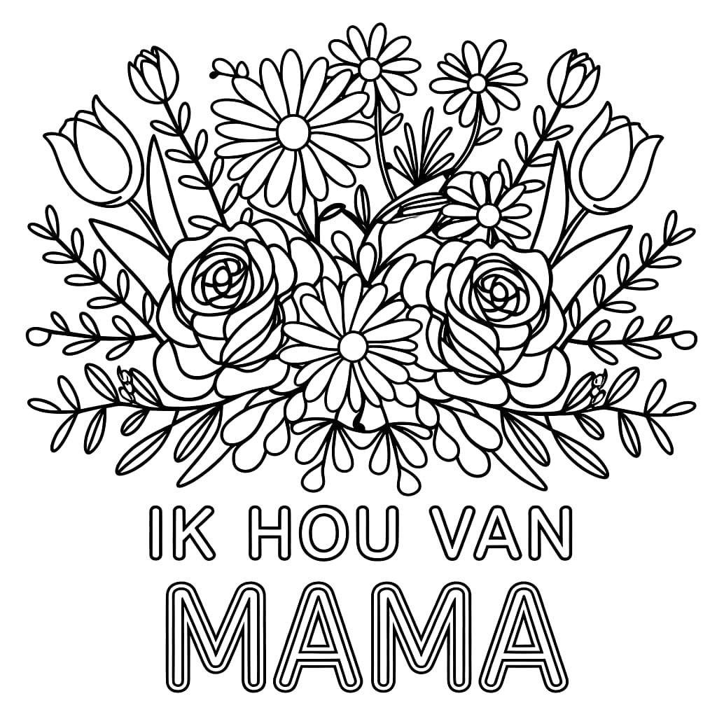 Groot boeket Ik hou van jou mama