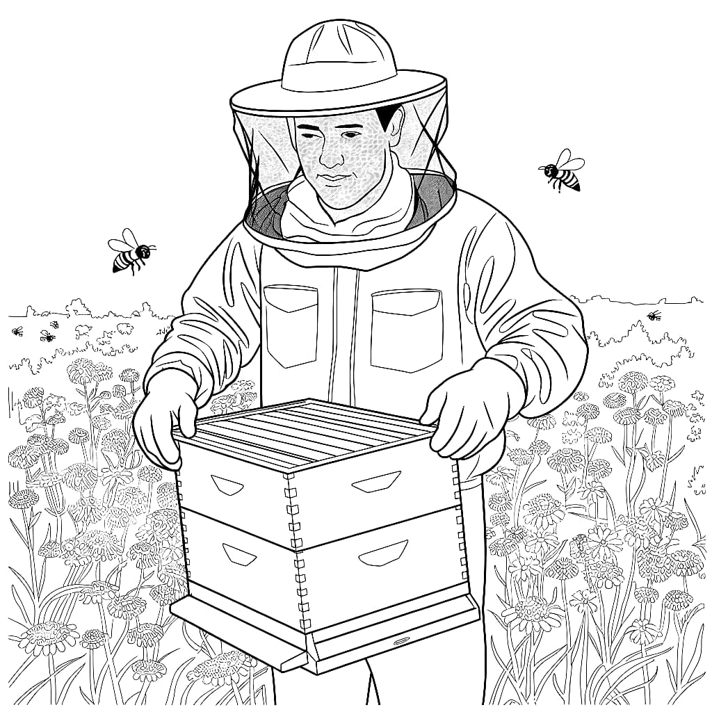 Imker Werk Kleurplaat Kinderen Kleurplaat Imker Werk Kleurplaat Kinderen Kleurplaat