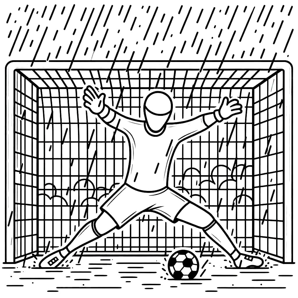 Keeper in de regen