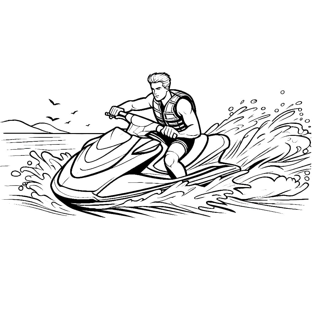 Man op jetski