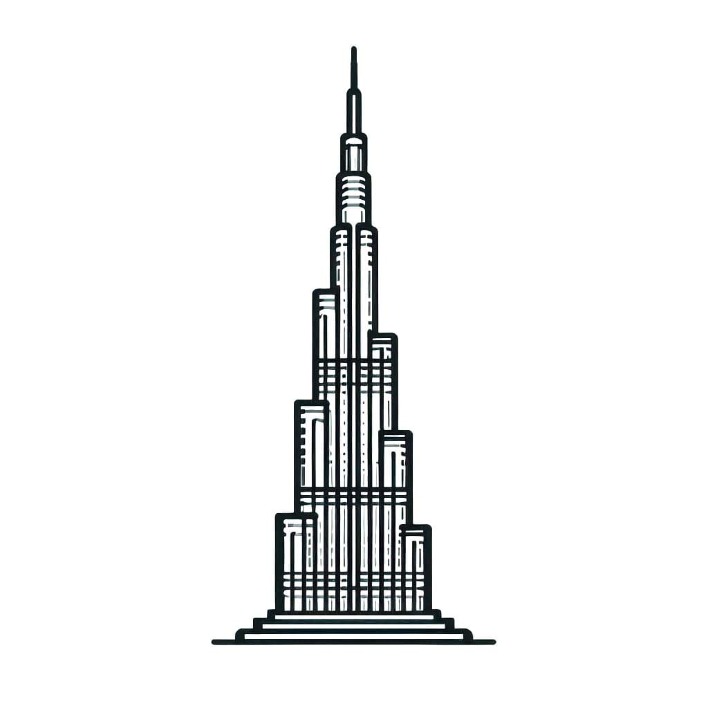 Afdrukbare tekening Burj Khalifa