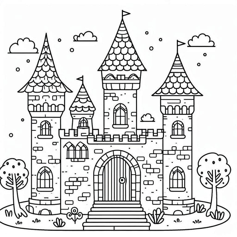 Kasteel 3 Kleurplaat Kinderen Kleurplaat Kasteel 3 Kleurplaat Kinderen Kleurplaat