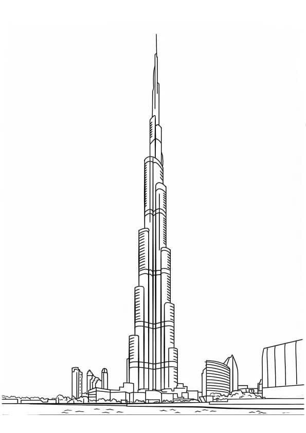 Teken Burj Khalifa eenvoudig
