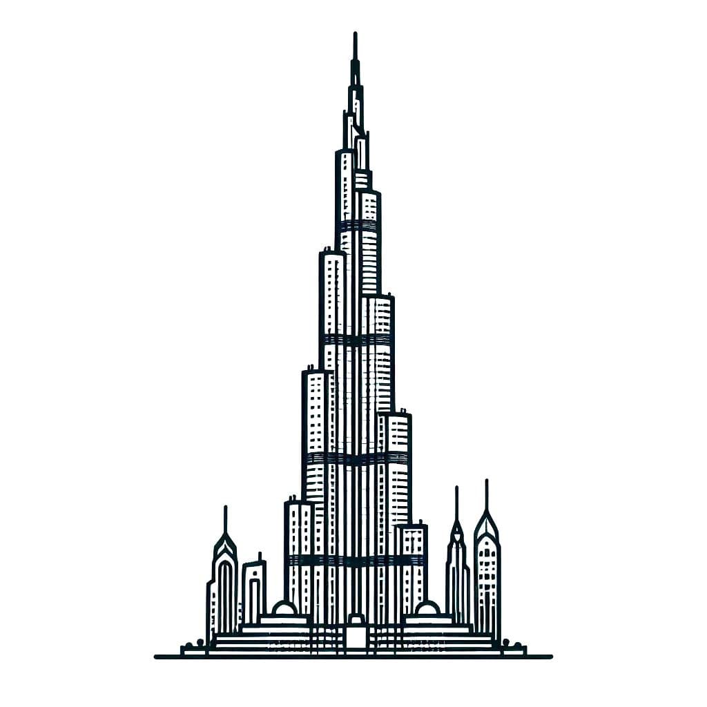 Teken Burj Khalifa gratis voor kinderen