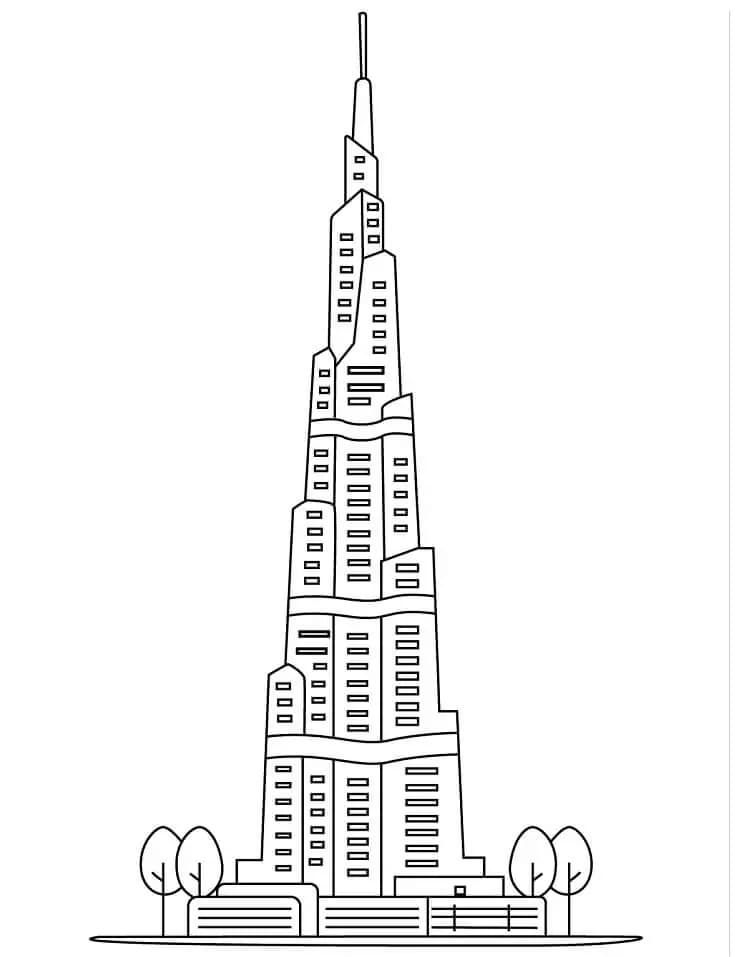 Teken een afbeelding van de Burj Khalifa