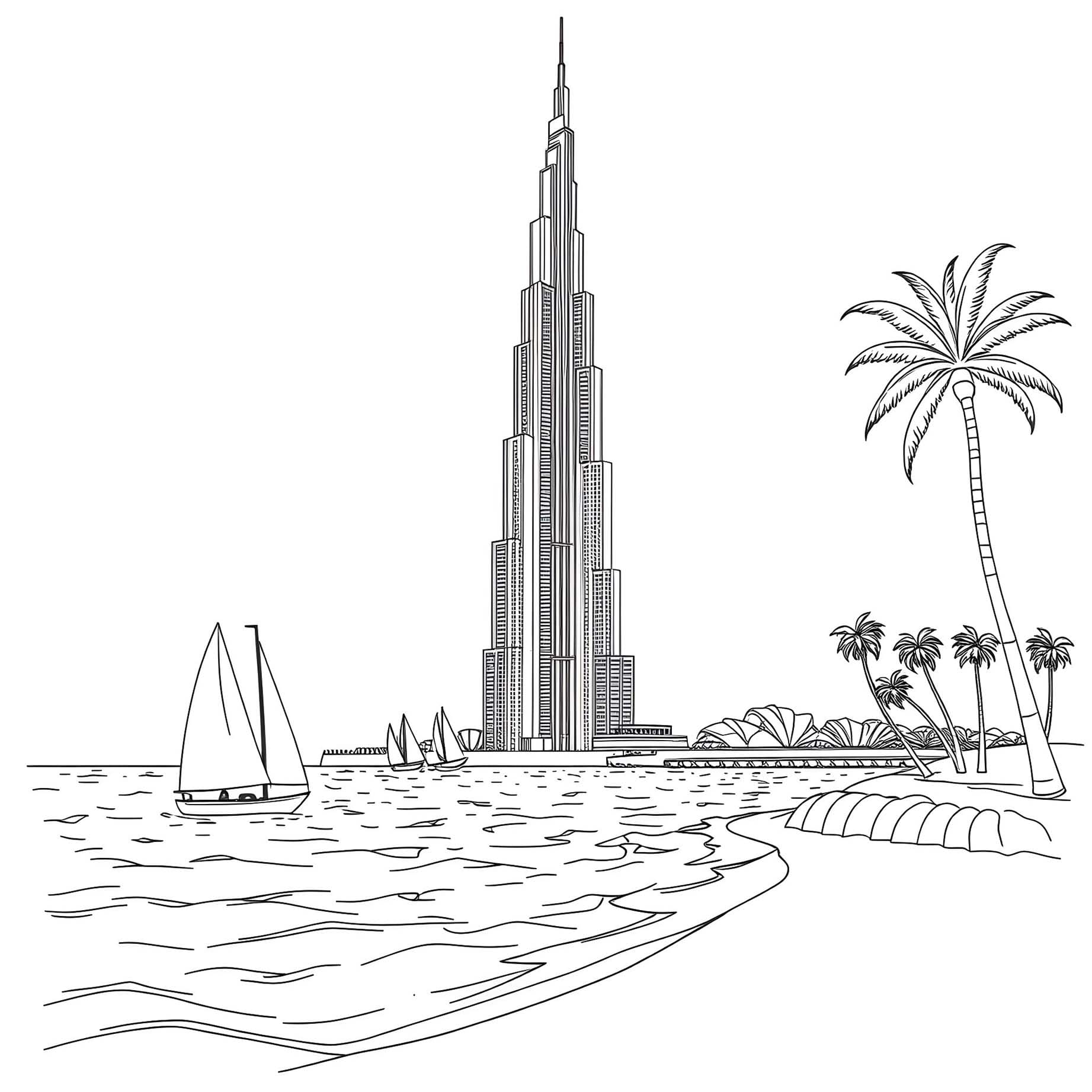 Tekenen Burj Khalifa simpel