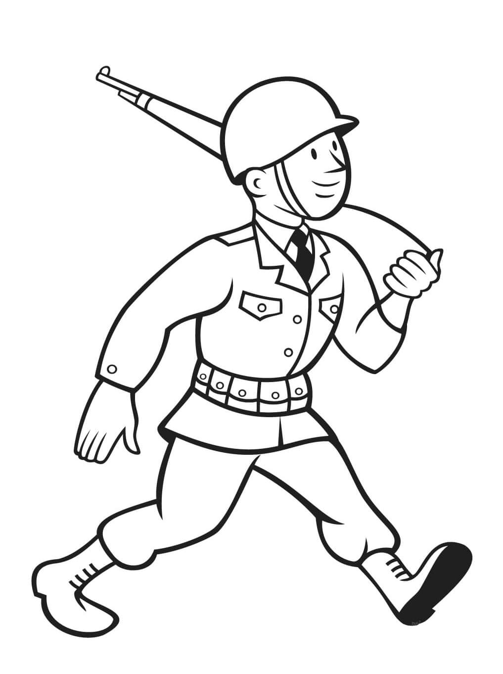 Militair gratis printbaar tekening voor kinderen