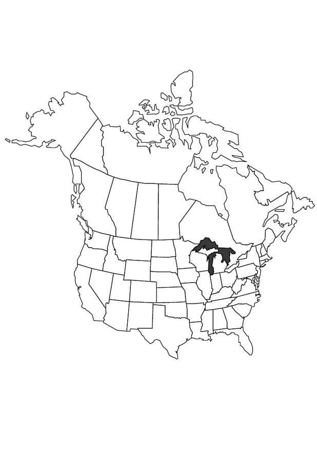 Noord Amerika gratis afdrukbaar