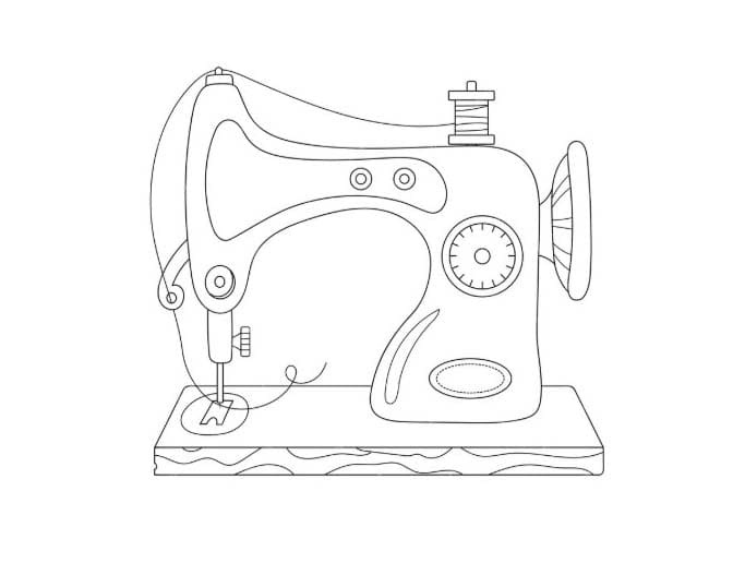 Teken een afbeelding van een naaimachine