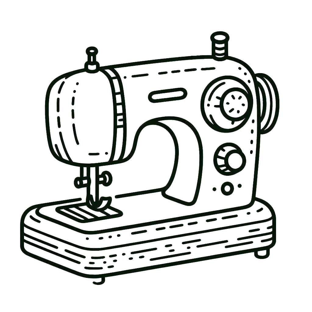 Teken een naaimachine eenvoudig
