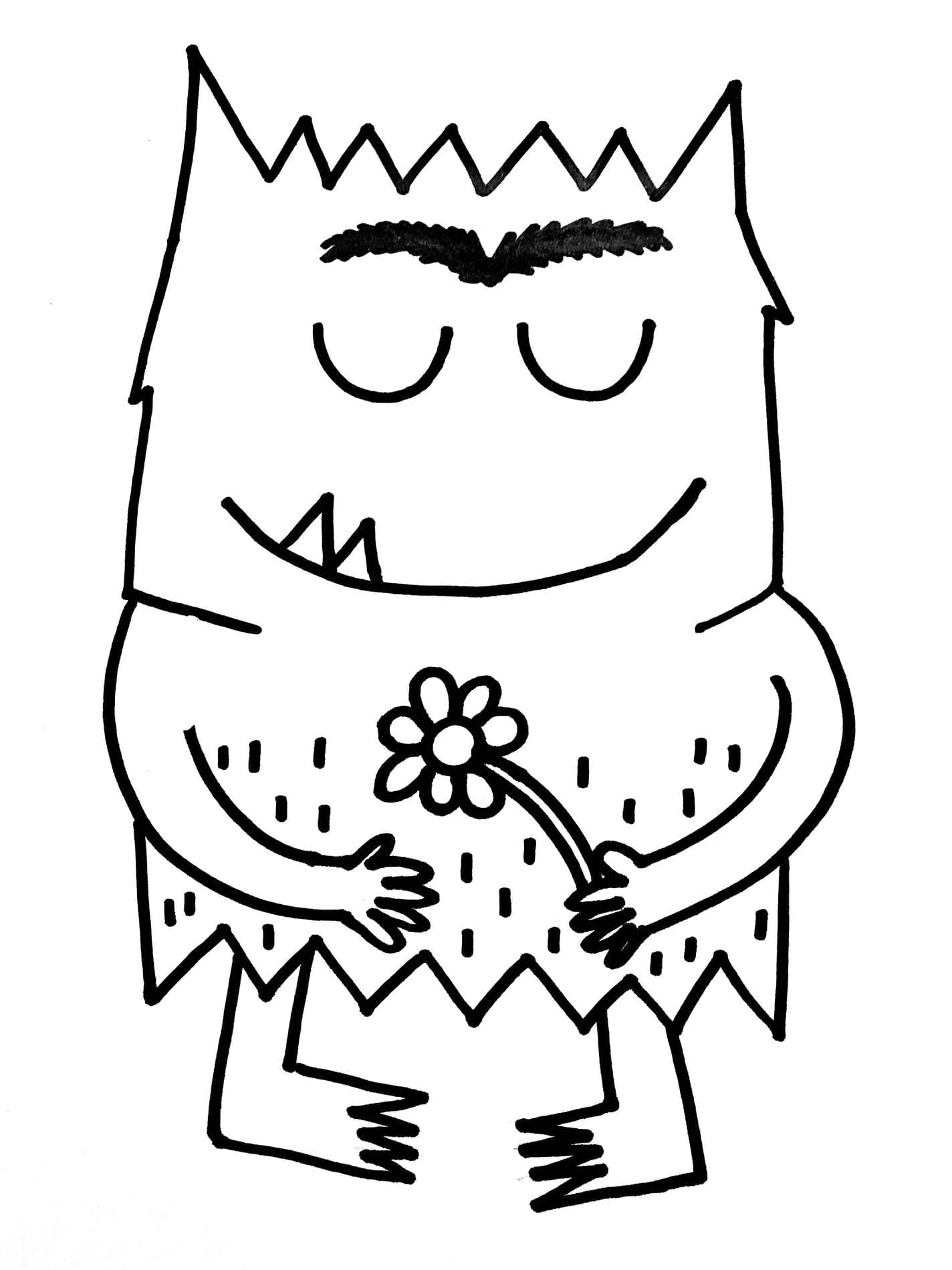 Teken gratis printbaar Het Kleurenmonster