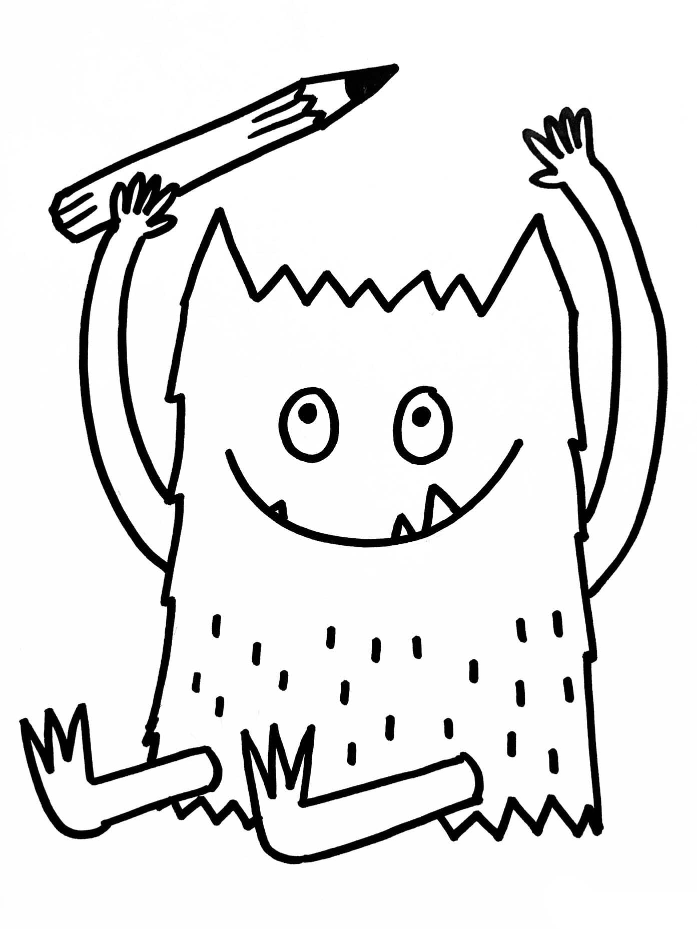 Teken Het Kleurenmonster gratis