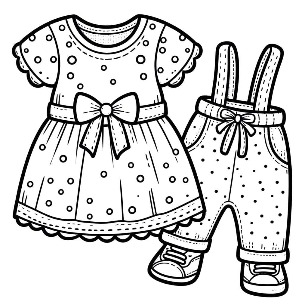 Teken kleding basis bij kinderen