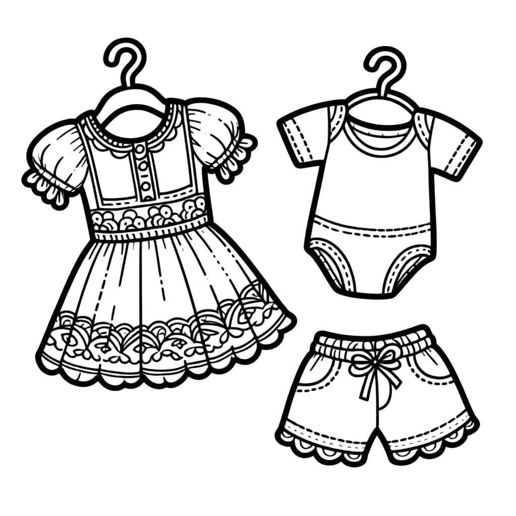 Teken kleding gratis printbaar voor kinderen