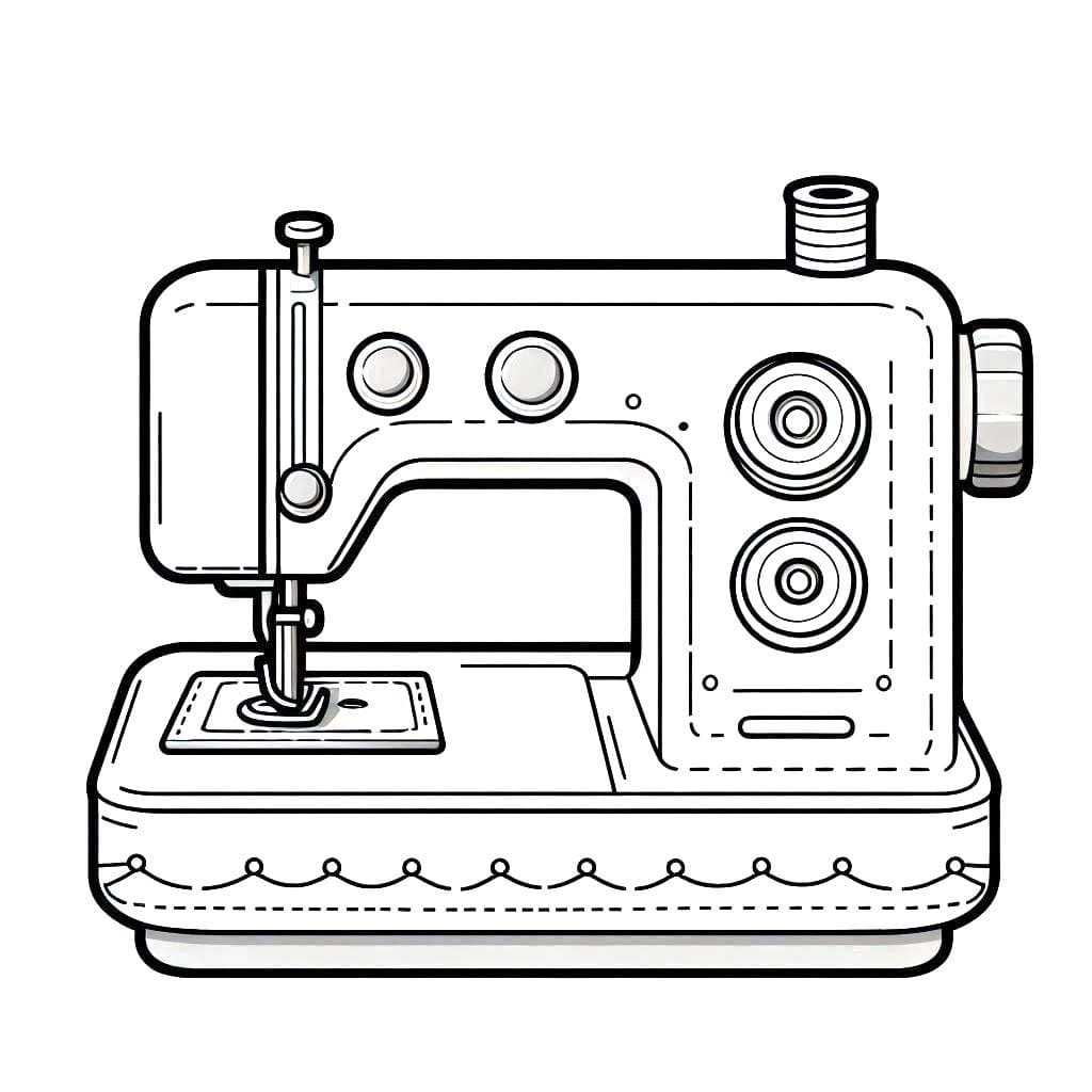 Teken Naaimachine gratis voor kinderen