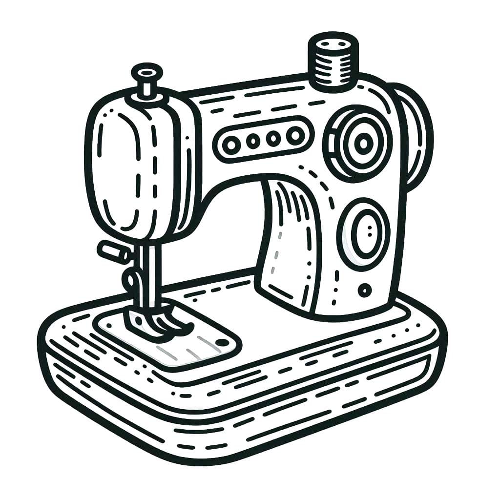 Teken Naaimachine simpel
