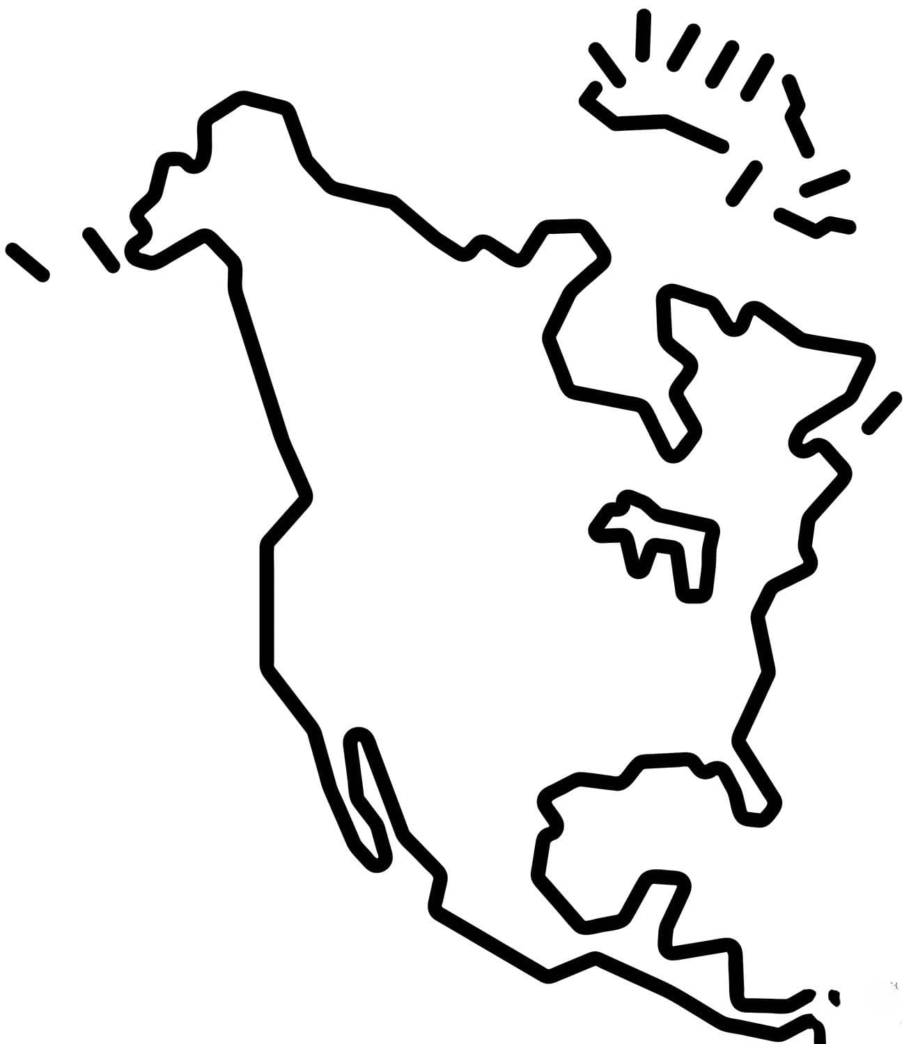 Teken Noord Amerika heel eenvoudig