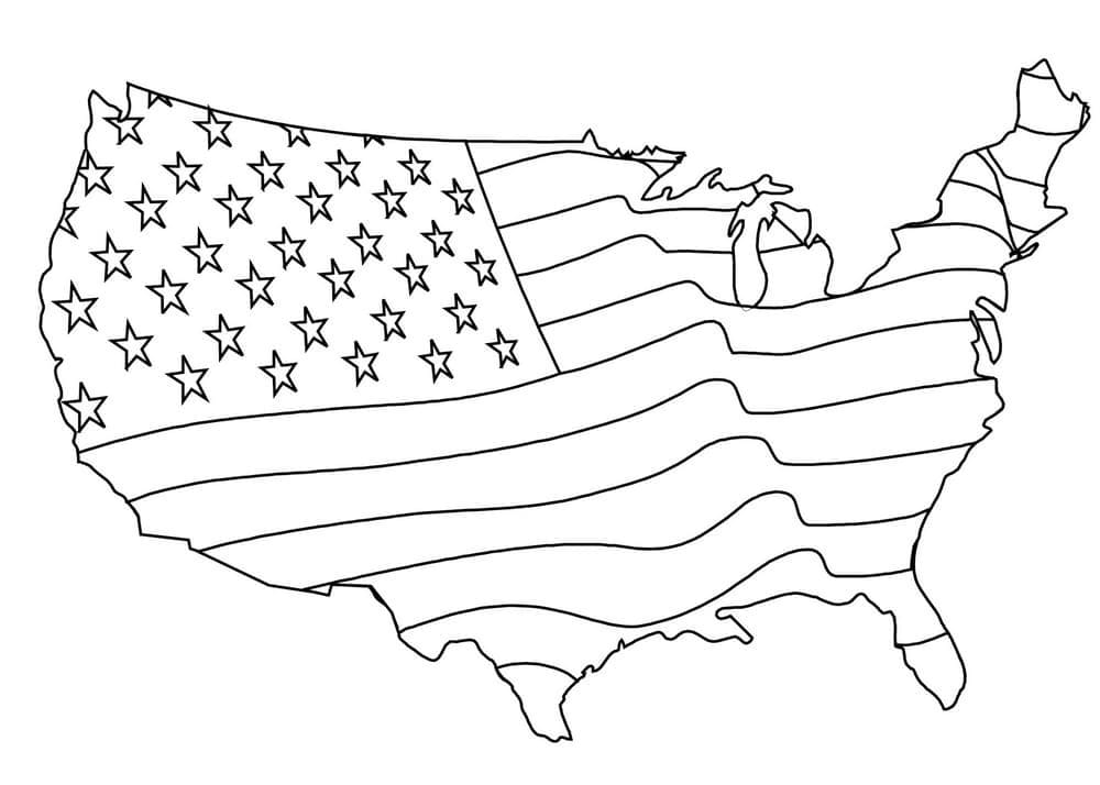 Teken Noord Amerika simpel