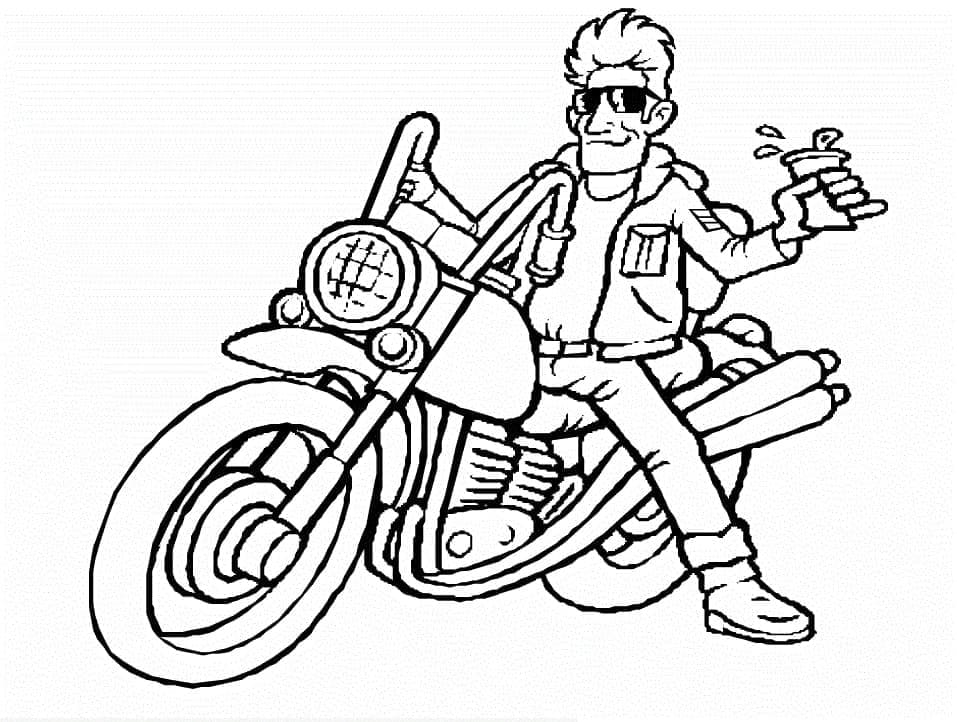 Tekening Afbeelding motorrijder