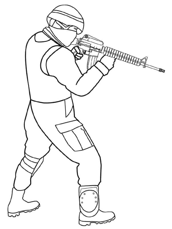 Tekening Militair basisch voor kinderen