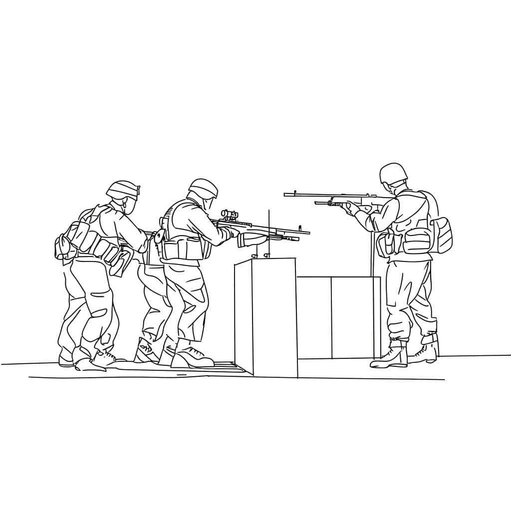 Tekening Militair eenvoudig
