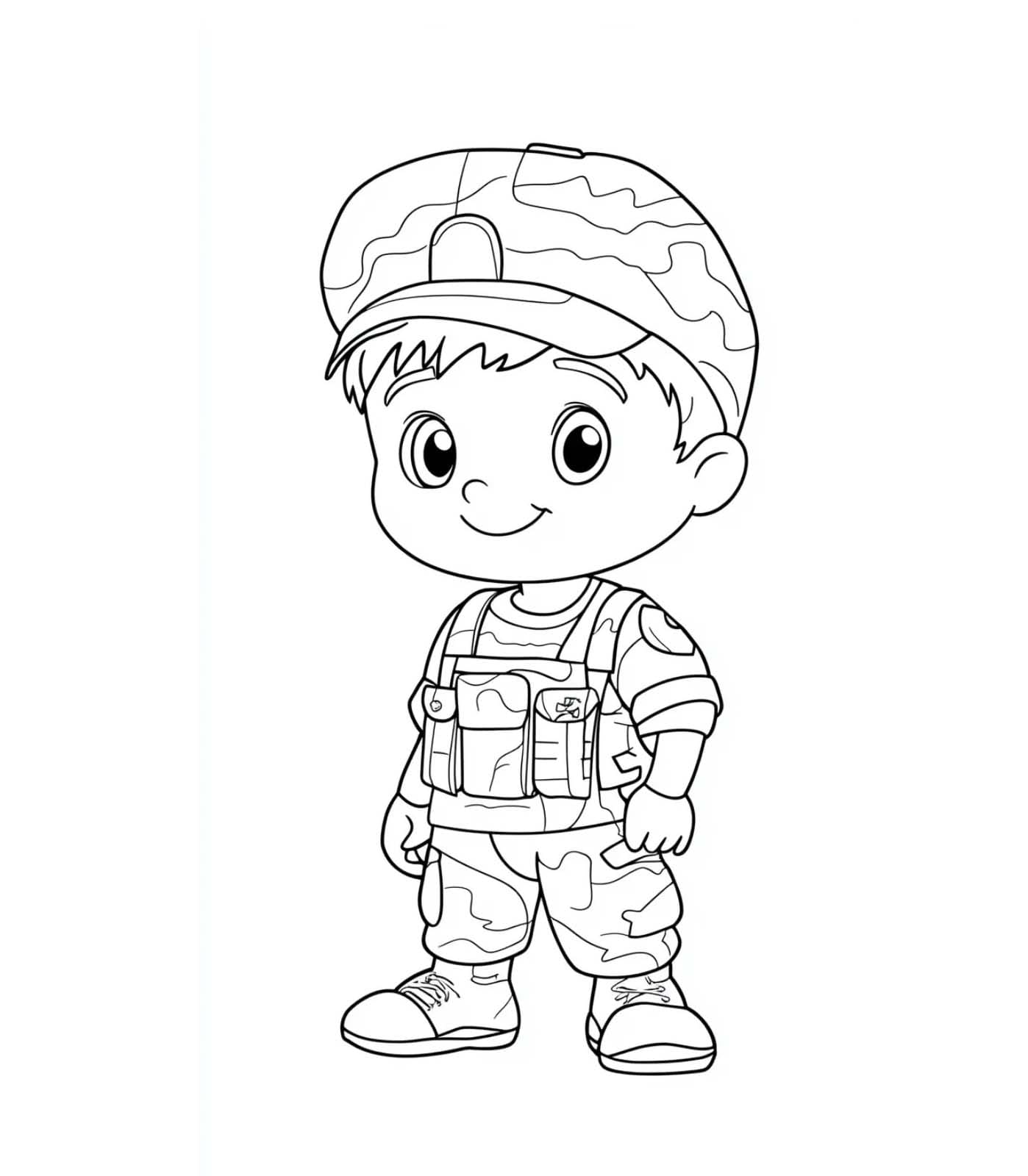 Tekening Militair eenvoudig voor kinderen