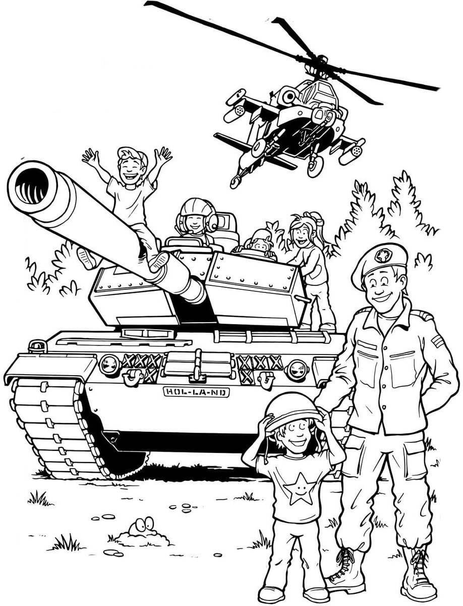 Tekening Militair gratis printbaar