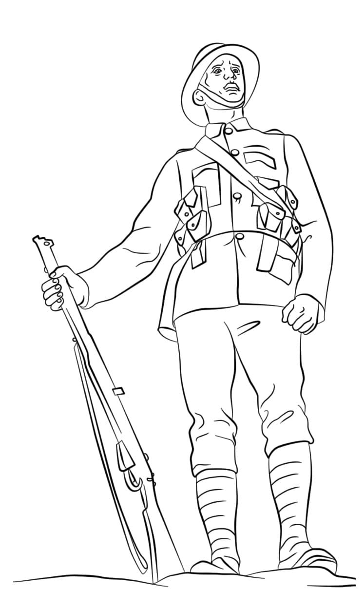 Tekening Militair gratis printbaar voor kinderen