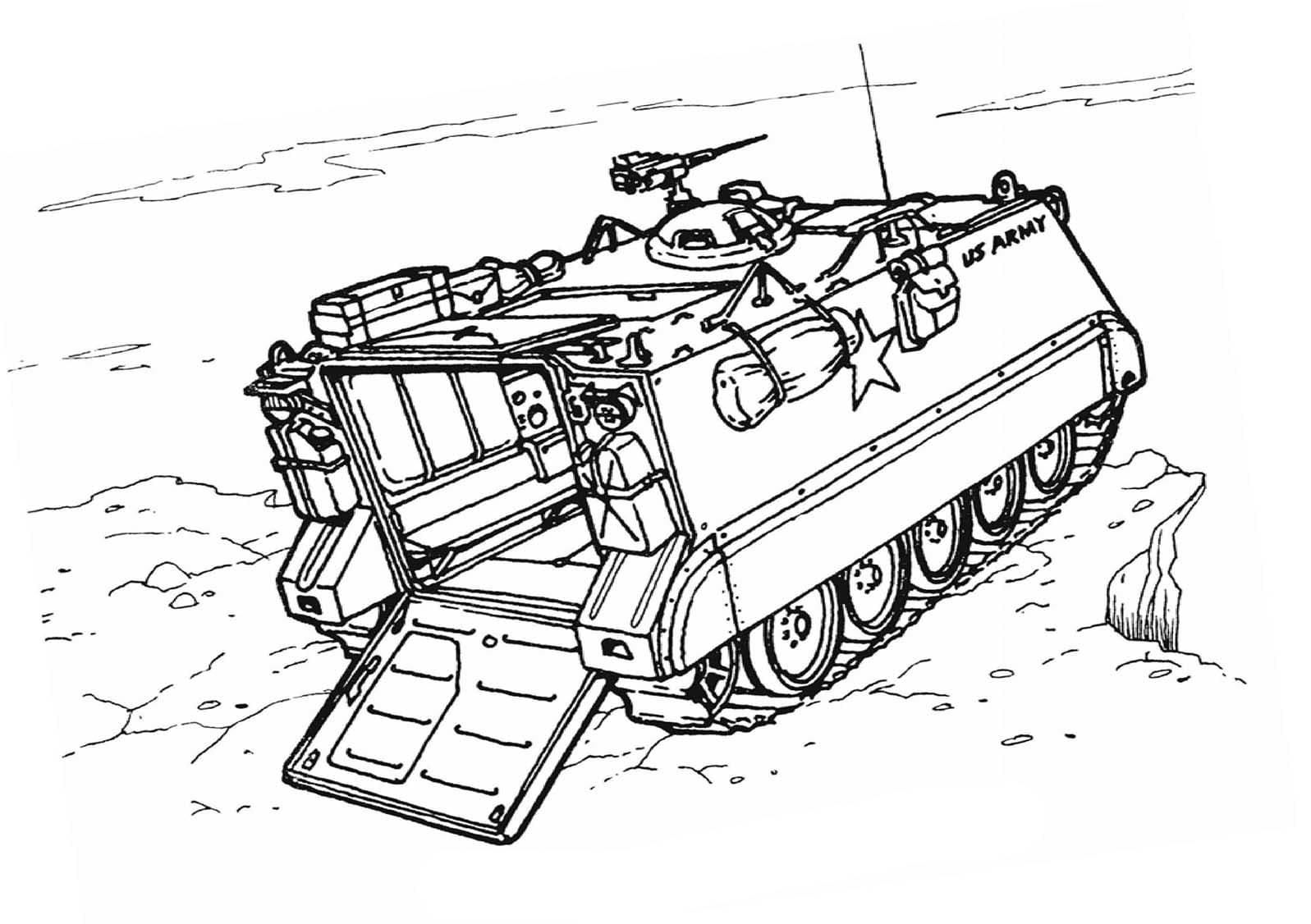 Tekening Militair printbaar voor kinderen