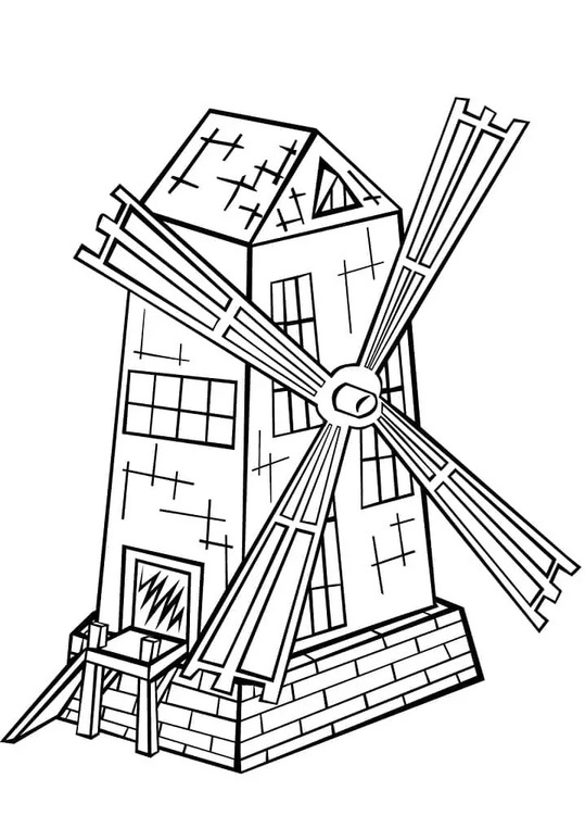 Tekening Molen afdrukbaar