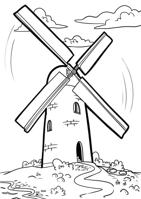 Tekening Molen gratis