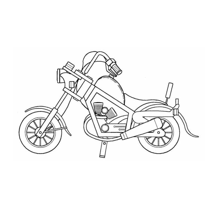 Tekening motor Harley gratis afdrukbaar