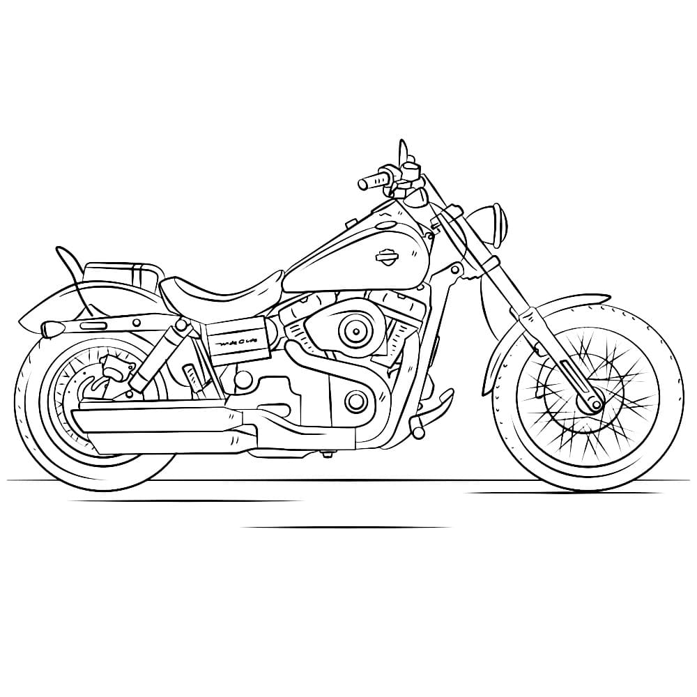Tekening motor Harley