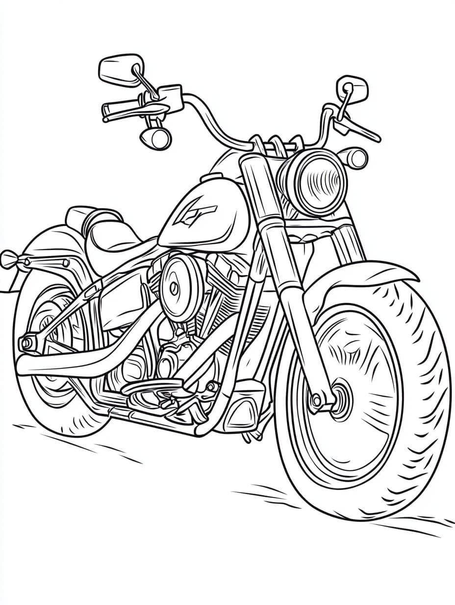 Tekening motorfiets afdrukbaar