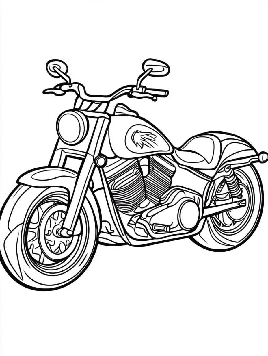 Tekening motorfiets gratis afdrukbaar