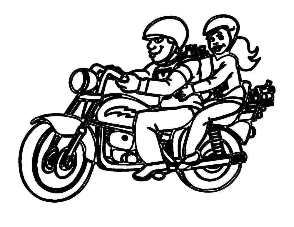 Tekening motorrijder afdrukbaar