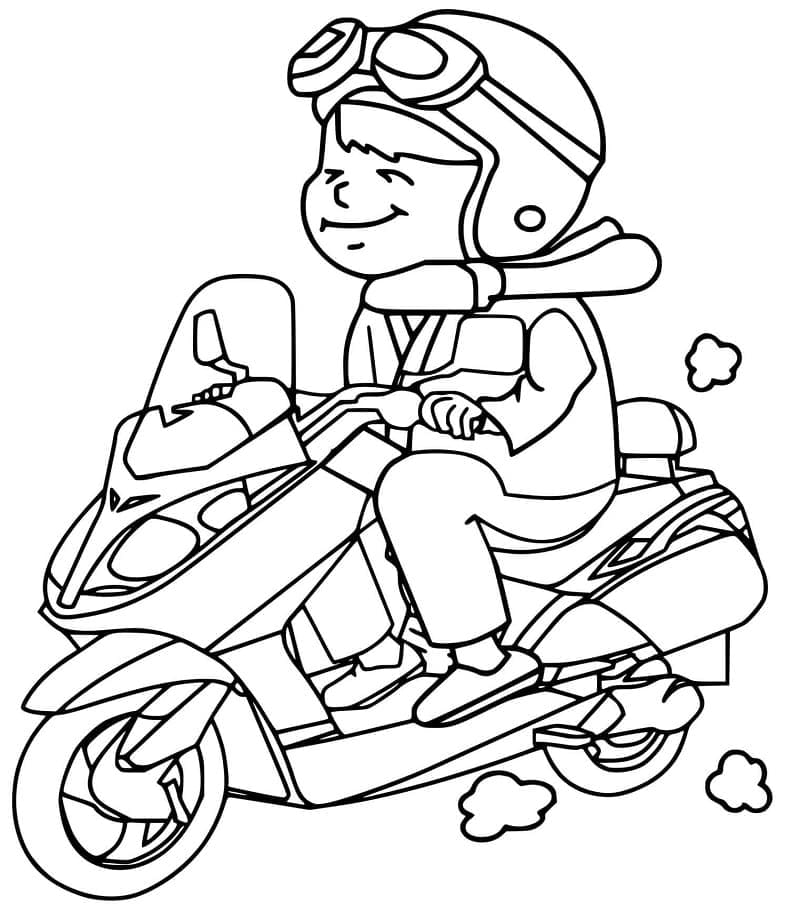 Tekening motorrijder gratis afdrukbaar