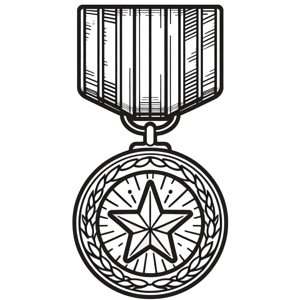 Tekening van de basis medaille