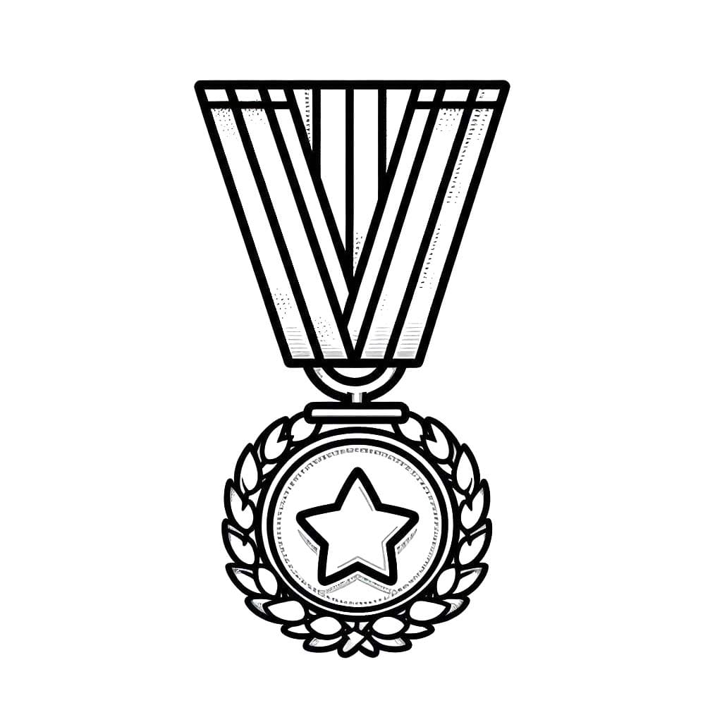 Tekening van een gratis medaille voor kinderen