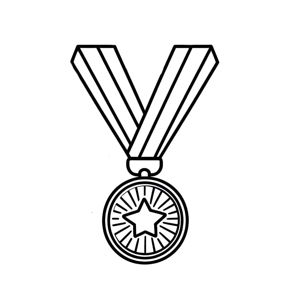 Tekening van een medaille eenvoudig