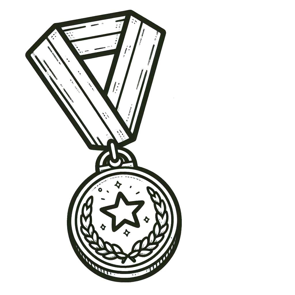 Tekening van een medaille