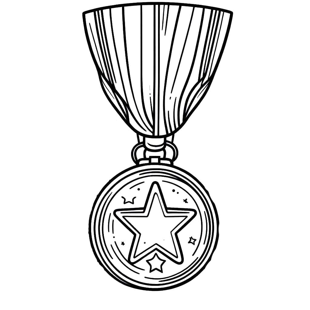 Tekening van een medaille printbaar voor kinderen