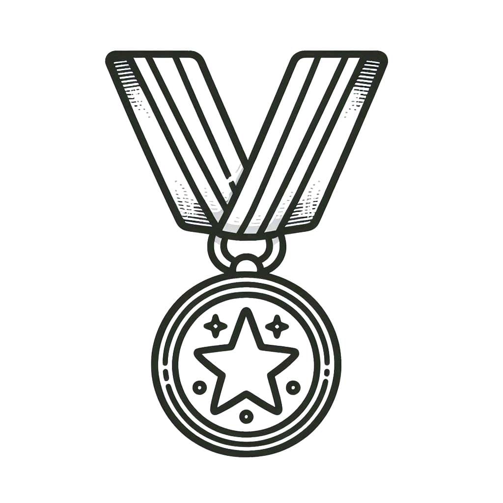 Tekening van een medaille voor kinderen